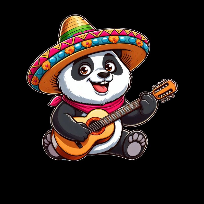 Cinco de Mayo Panda: mariachi with guitar