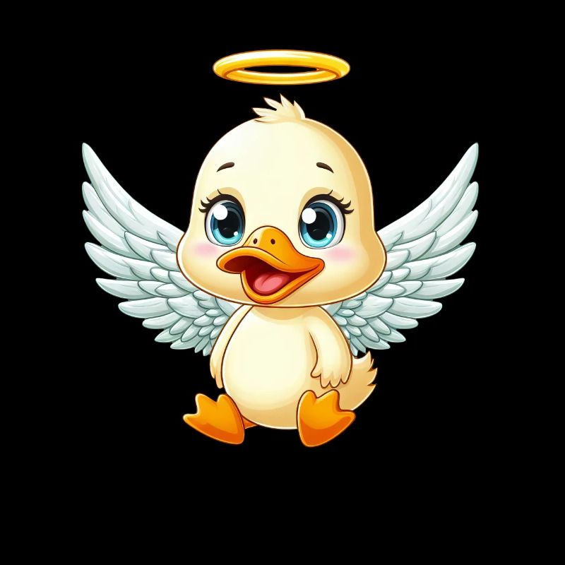 Ange canard mignon avec des ailes