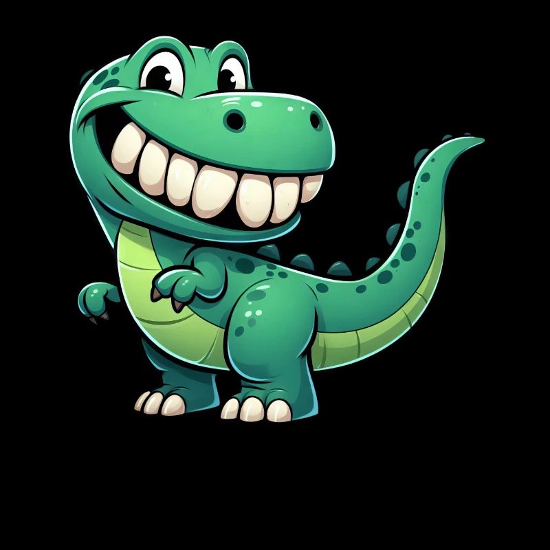 Cute T-Rex cartoon shy grinning