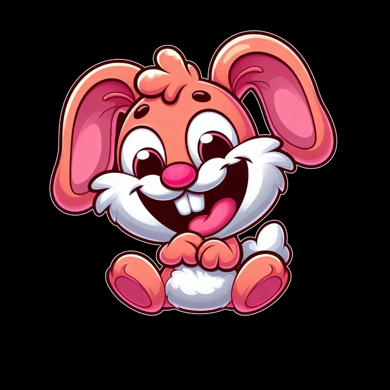 Mignon Lapin Lapin Dessin animé Rose Rose