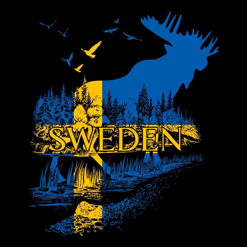 SUÈDE ORIGNAL DRAPEAU SUÉDOIS
