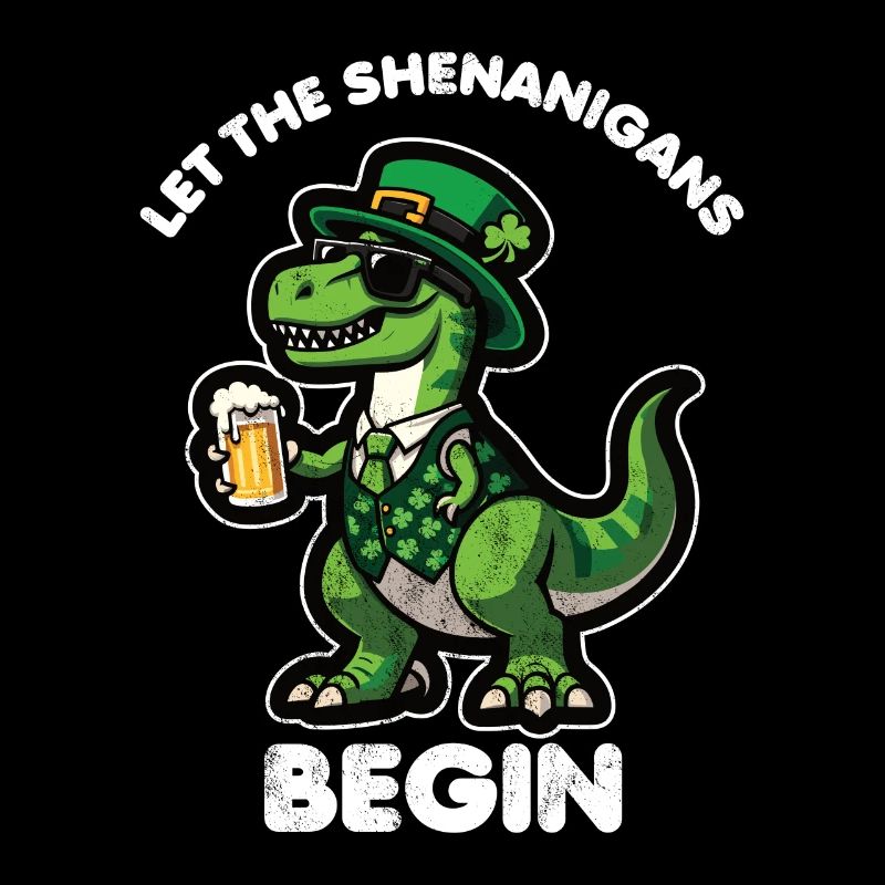 St. Patrick's Day T-Rex Dinosaur Beer Shenanigan