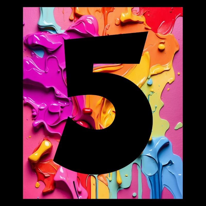 NON. 5 NUMÉRO 5 COLORÉ 5E ANNIVERSAIRE