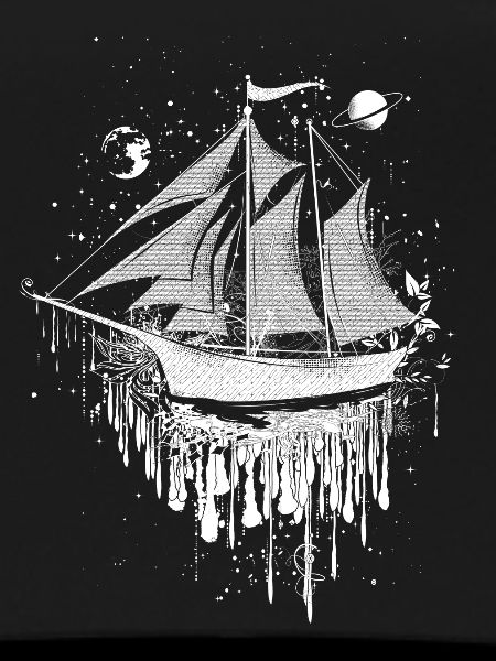surrealistisches Segelschiff