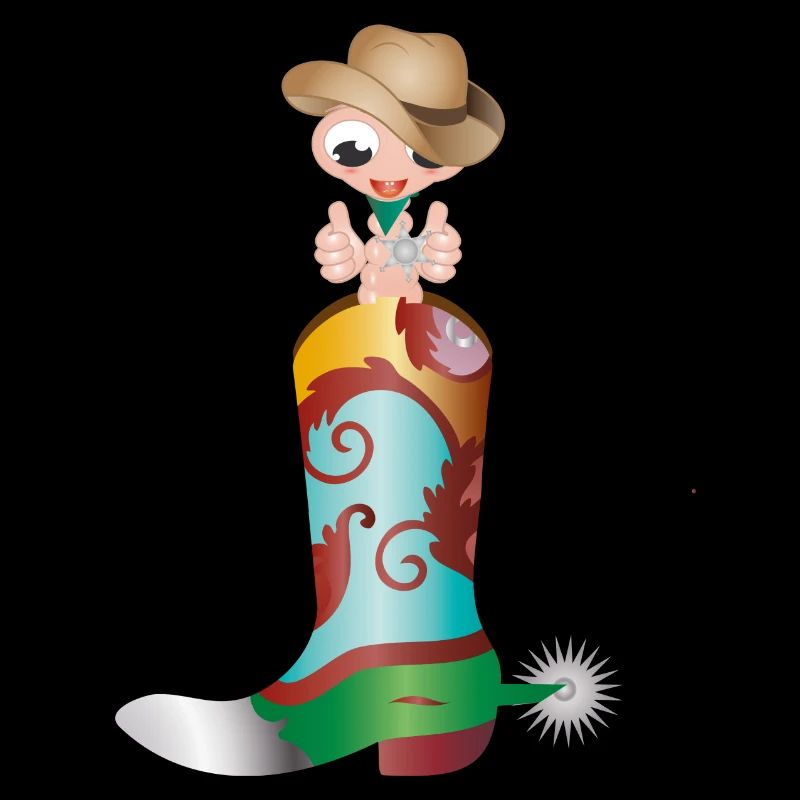 small earthworm as a cowboy in a western boot