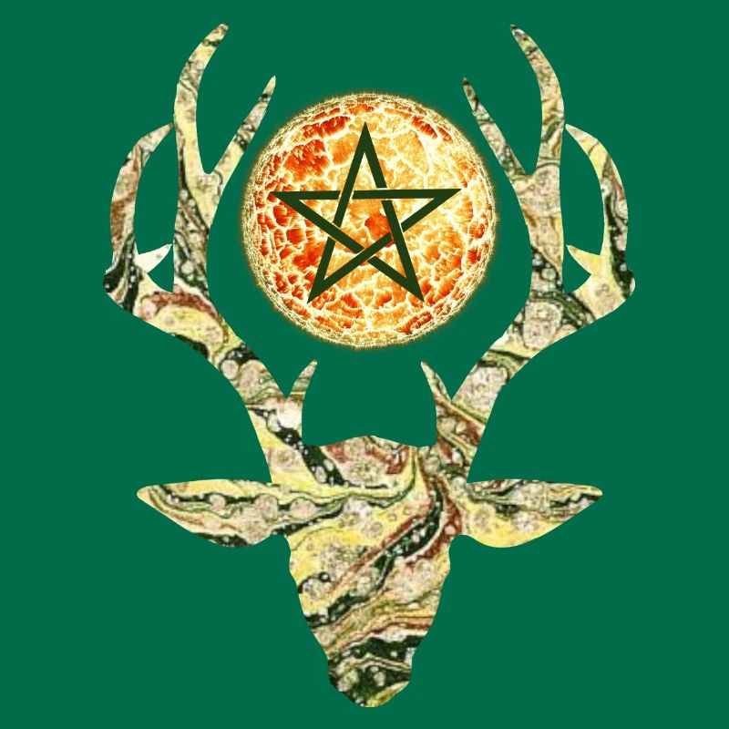 deer head with pentagram e 277