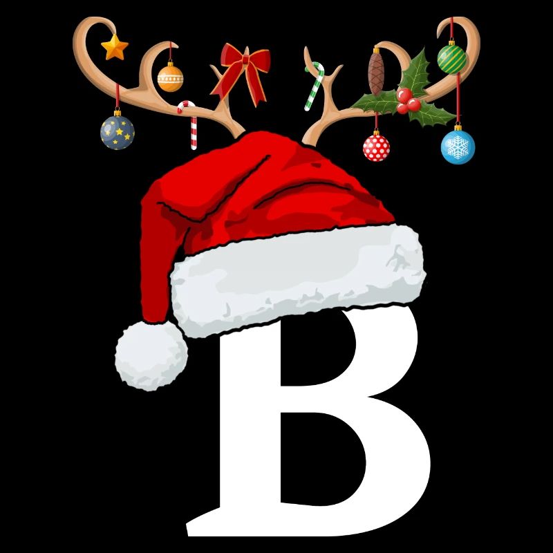 Lettre B bonnet de Noël