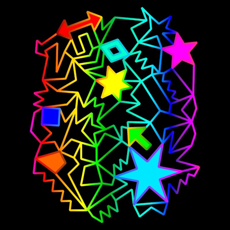 bunte Sterne Pfeile Regenbogen Ornamente