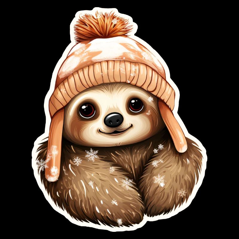 Winter Cute Sloth