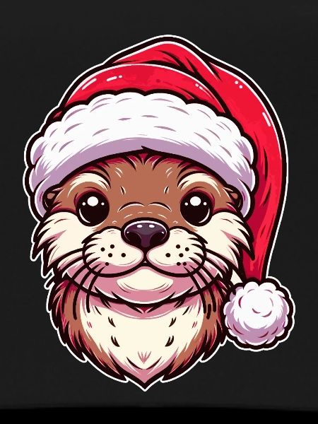 Christmas Otter Magic - Festive Design