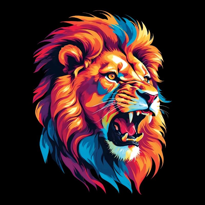Lion multicolore