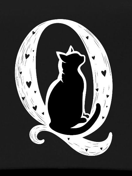 Letter Q with cat