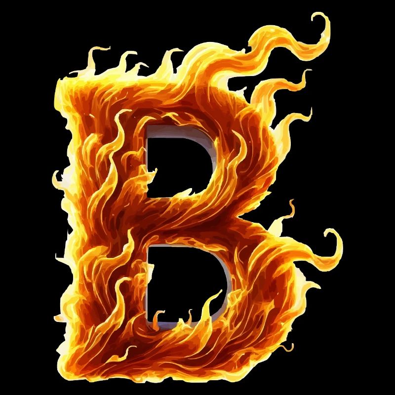 Letter B Flames