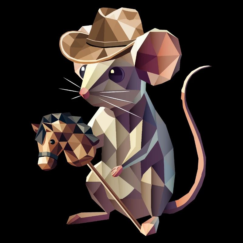 Souris de cow-boy avec cheval de loisir