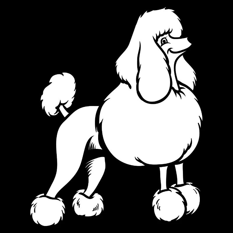 Elegant Poodle Silhouette White Minimalist