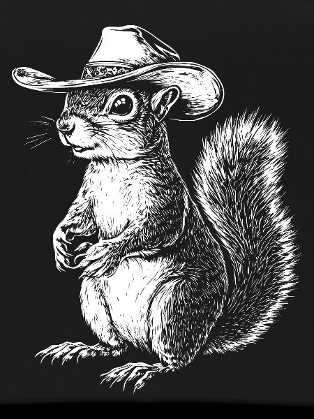 Squirrel Cowboy Hat Western