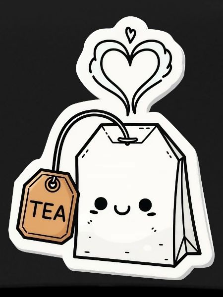 Kawaii Teebeutel mit Herzdampf