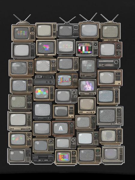 Retro TV Stack Collage