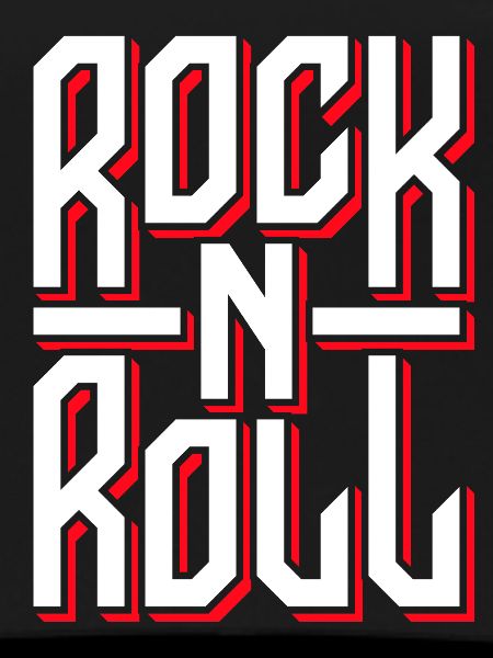 Mutiges Rock'n'Roll-Typografie-Design