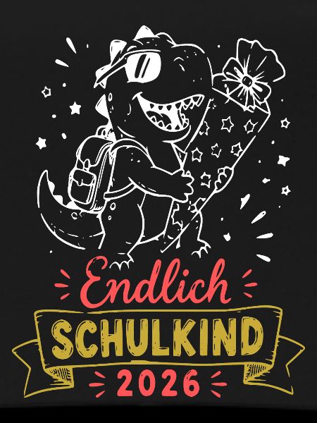 Endlich Schulkind 2026 Dino