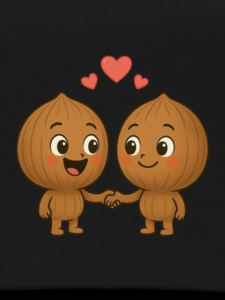 Cute walnuts with hearts