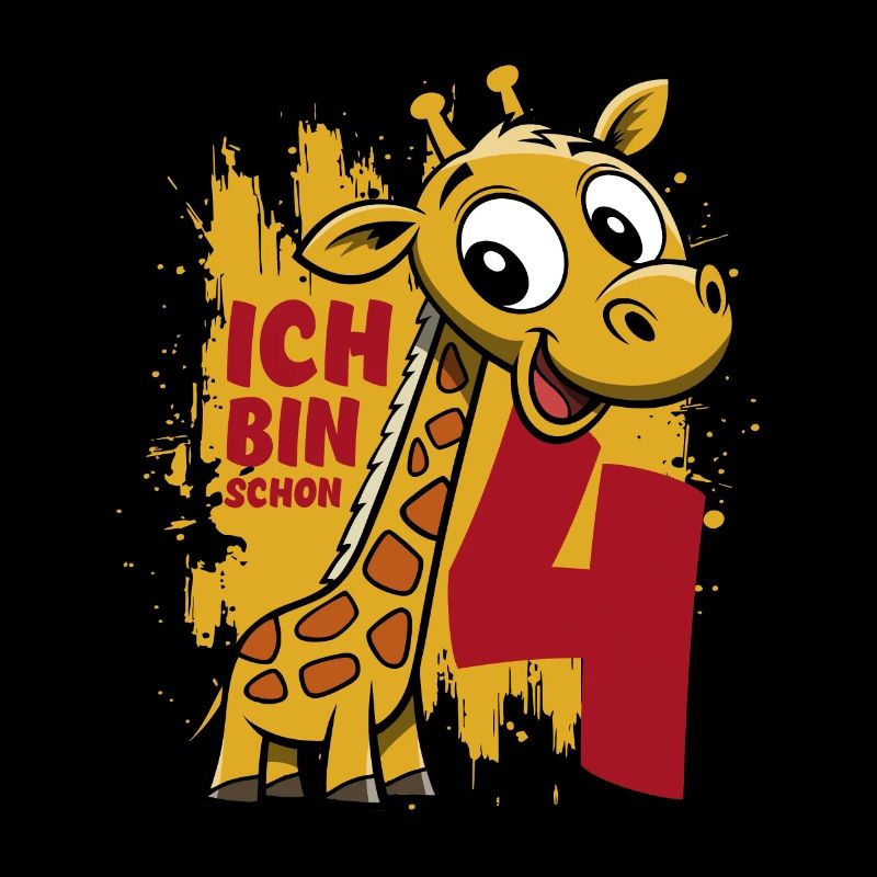Ich bin schon 4 Geburtstag - Giraffe