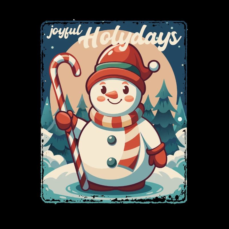 Joyful Holydays - Geschenk mit Schneemann