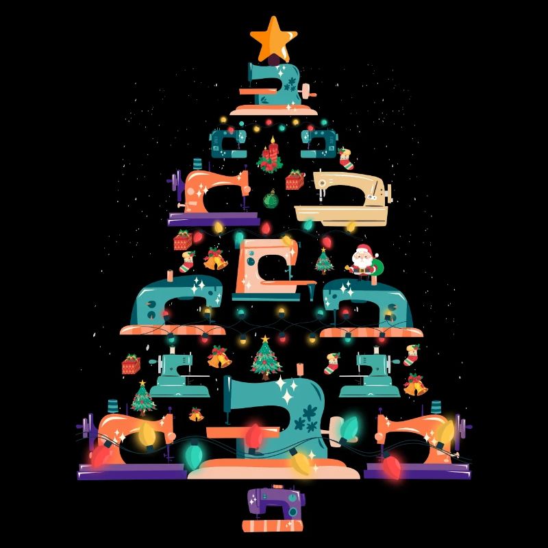 Machine à coudre de Noël Amant de quilter d'arbre de Noël