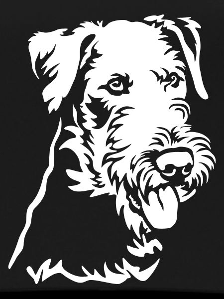Airedale Terrier Head "Black Edition"