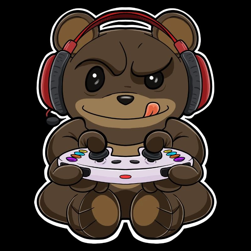 Bear With Gaming Controller I Funny Gaming I Gamer