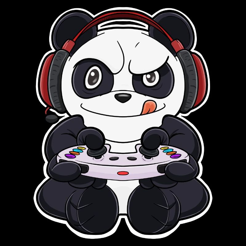 Panda With Gaming Controller I Funny Gaming I