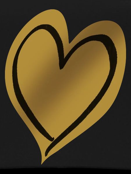 Heart Gold Black