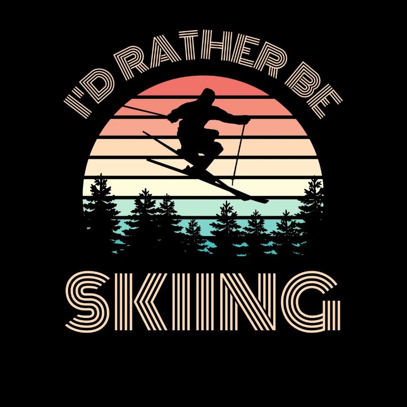 I'D RATHER BE SKIING retro