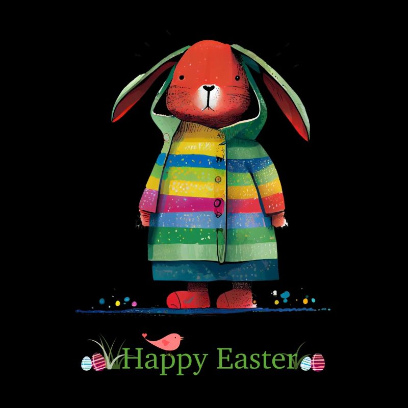 Frohe Ostern | Happy Easter Osterhase Illustration