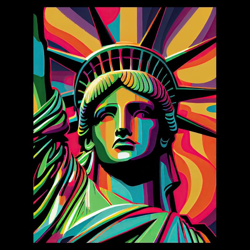 Statue colorée de la Liberté