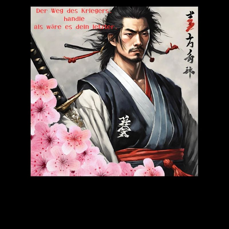 Japanischer Samurai Krieger Kirchblüten