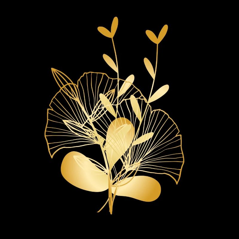 Composition florale en or