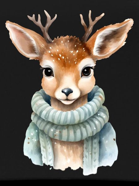 Fawn in winter coat
