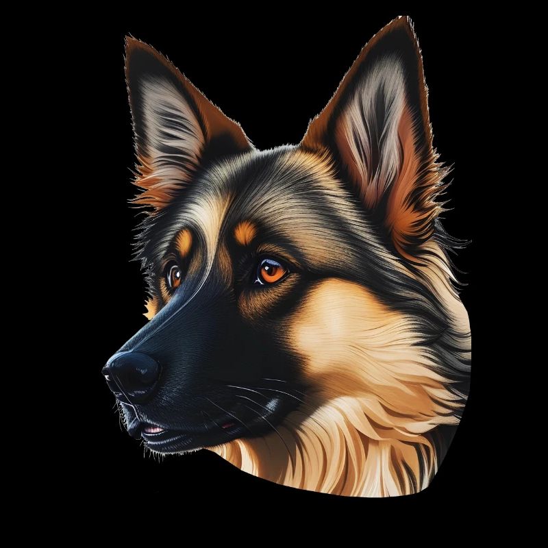 Belgian Malinois as Colored Head Portraits