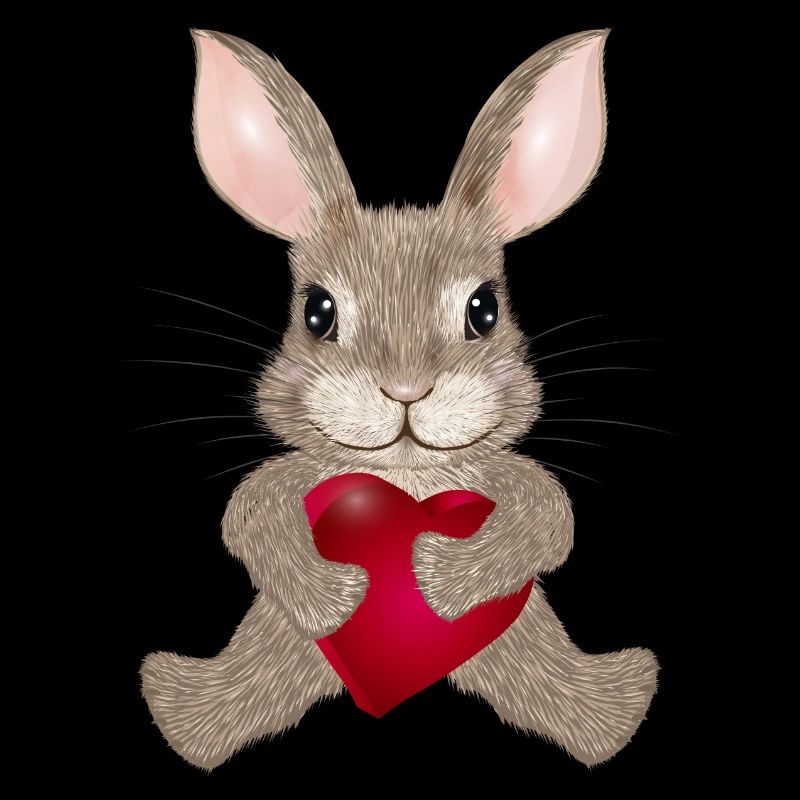 cute rabbit with heart for Valentine's Day