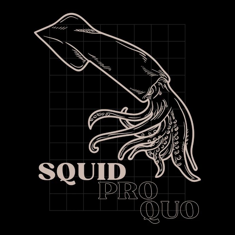 Squid Pro Quo Line Art Grid