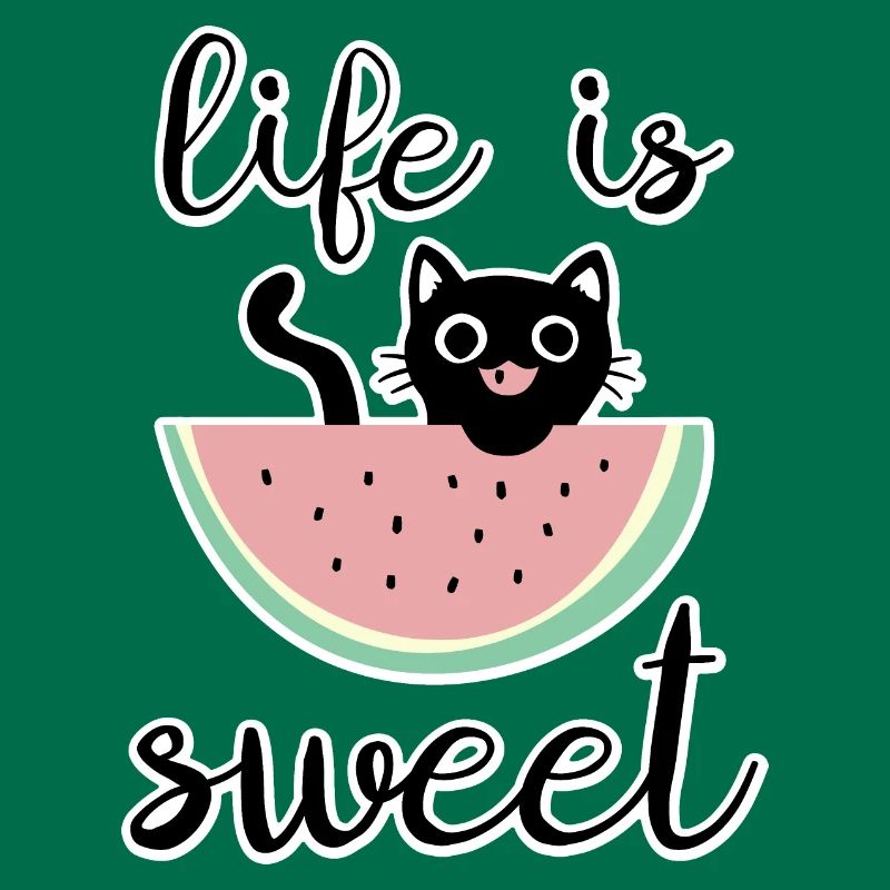 La vie est douce chat avec pastèque