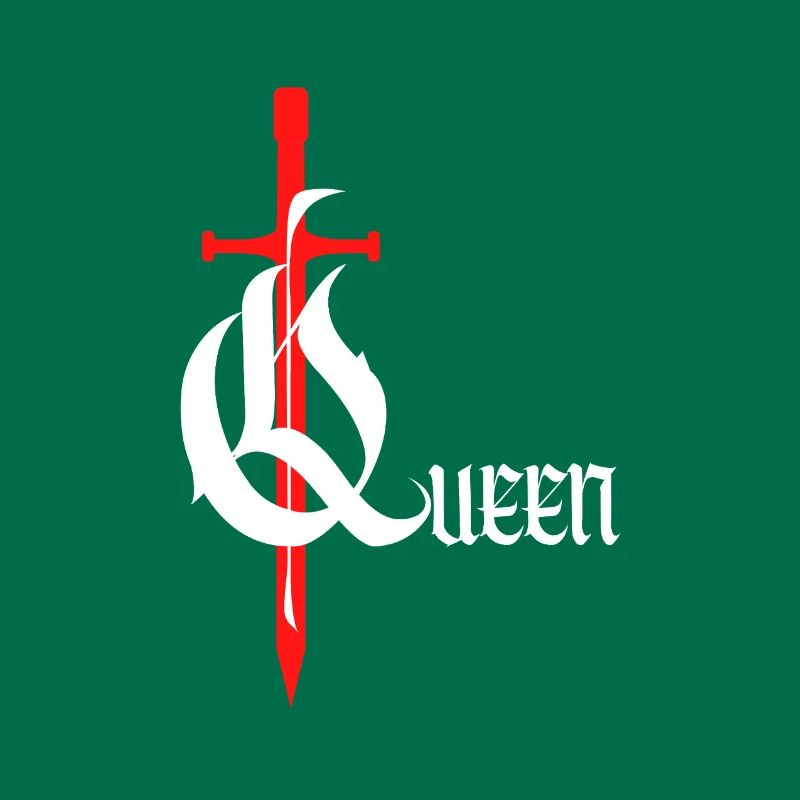 Gothique Queen Design avec épée avec texte blanc