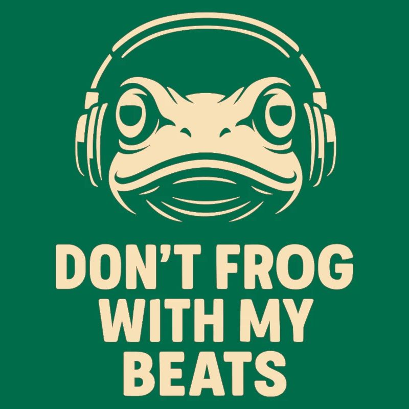 Frosch mit Kopfhörer