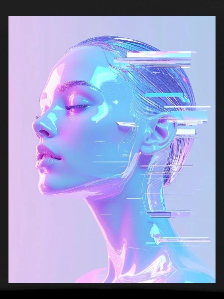 Holographic Glitch Portrait