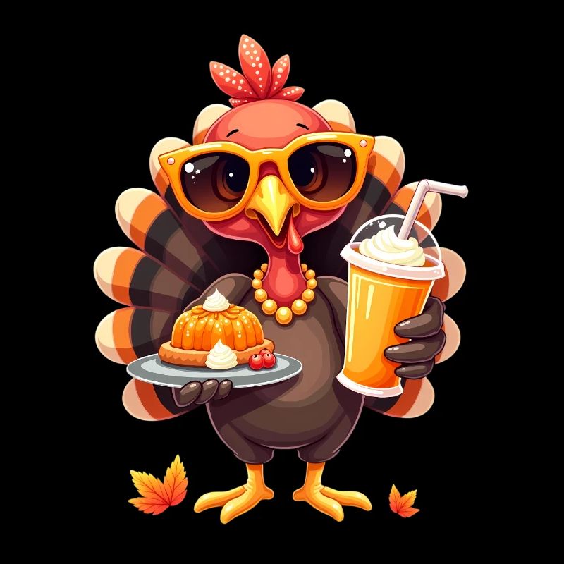 Dinde de Thanksgiving avec lunettes de soleil