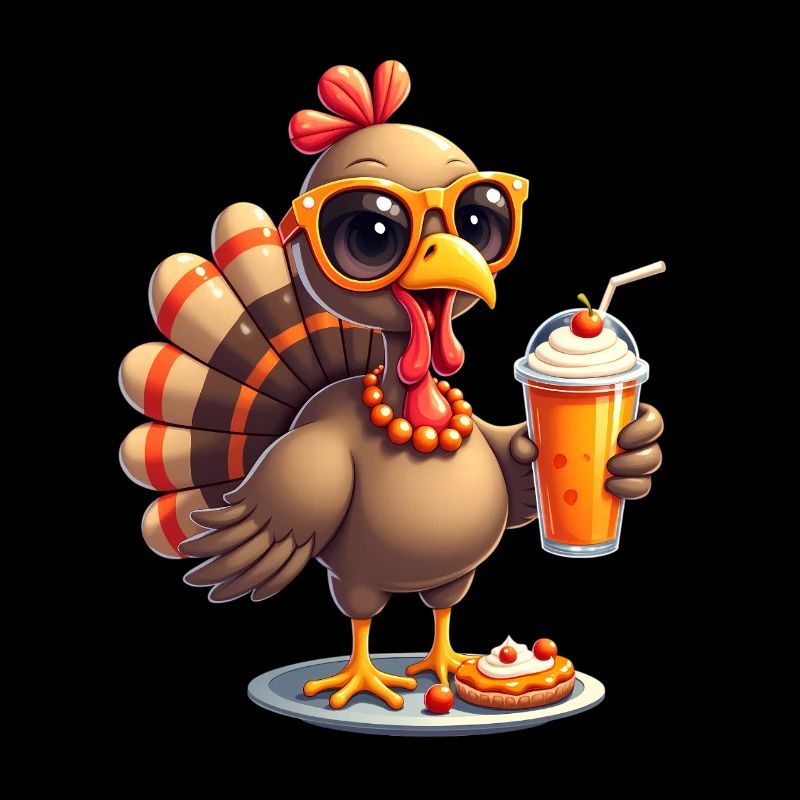 Dinde de Thanksgiving avec lunettes de soleil