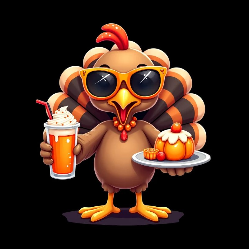 Dinde de Thanksgiving avec lunettes de soleil