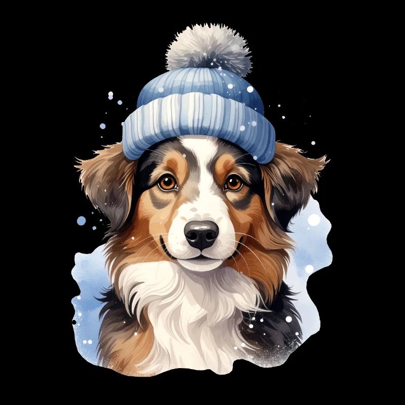 Ein Hund im Winter im Schnee