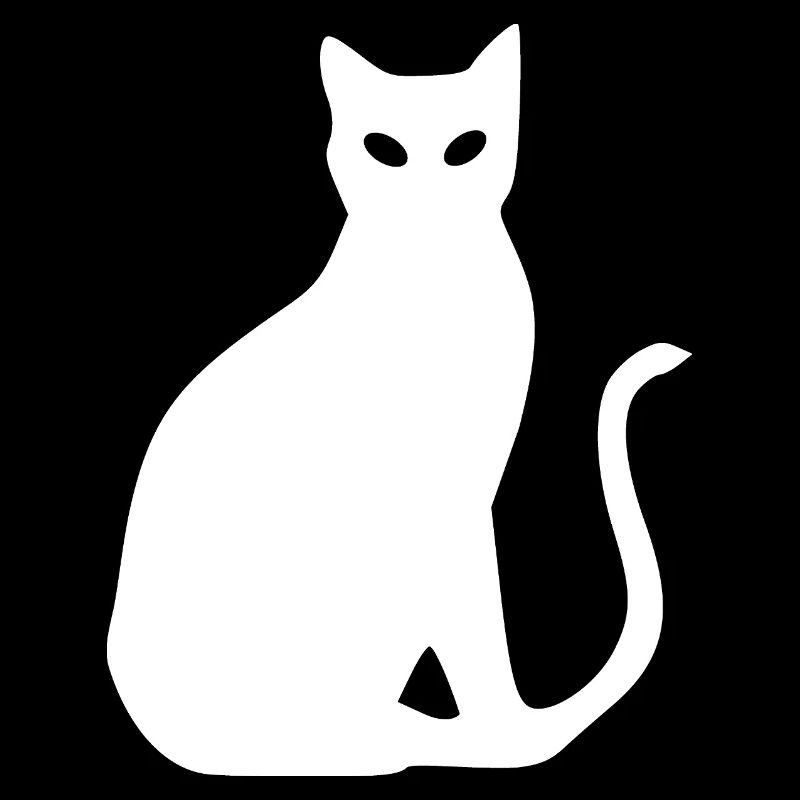 Cat White Silhouette Gift Cat Lover